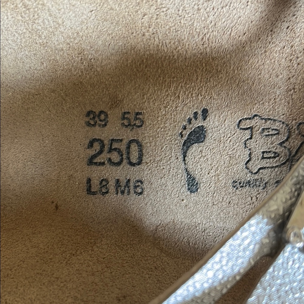 Birkenstock Cream Sandals with Cork Footbed - Picture 3 of 4